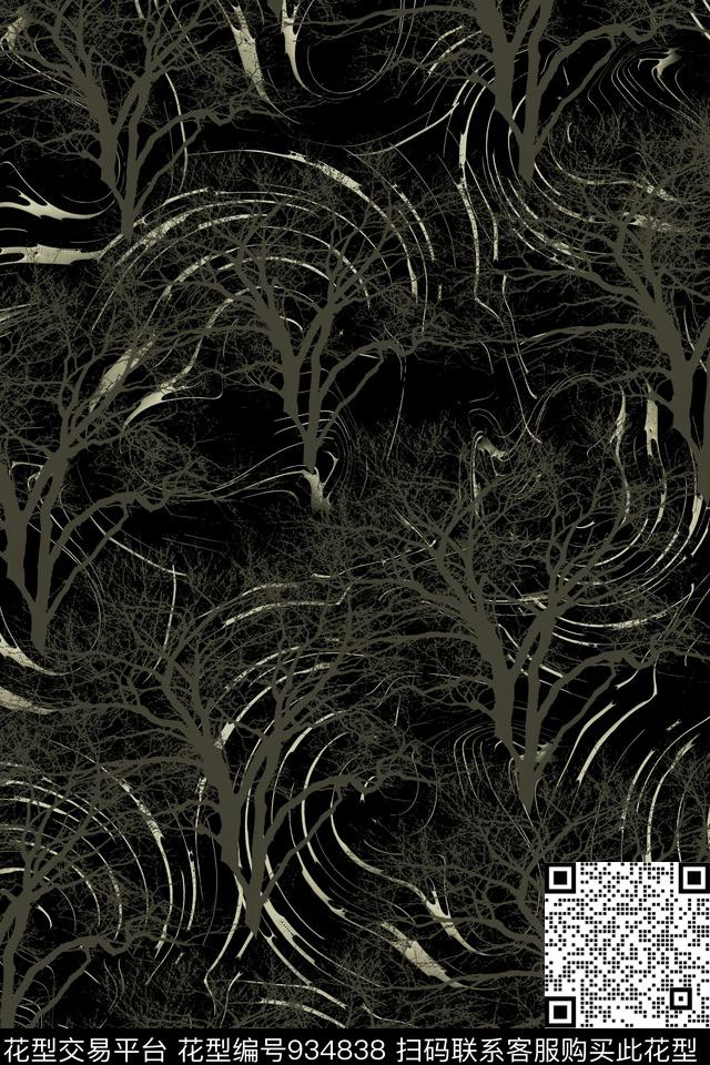 肌理抽象男装数码印花华亿平台下载（图片编号: 934838） - 瓦栏（Walan）