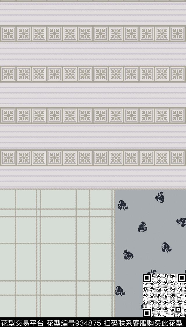 肌理条纹几何数码印花华亿平台下载（图片编号: 934875） - 瓦栏（Walan）