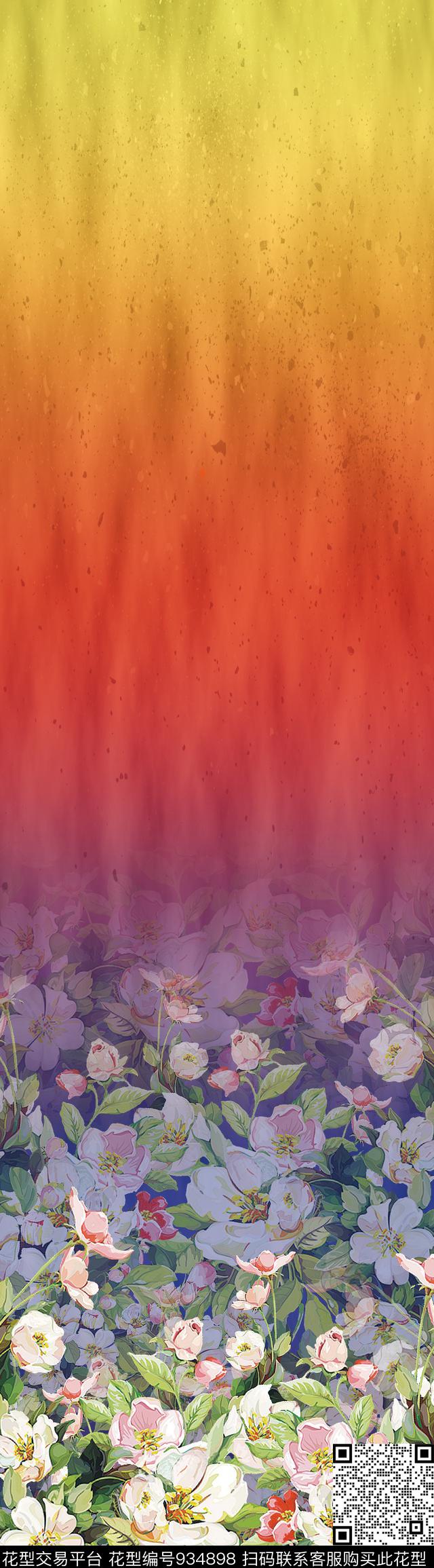 数码华亿平台大花中国风数码印花华亿平台下载（图片编号: 934898） - 瓦栏（Walan）