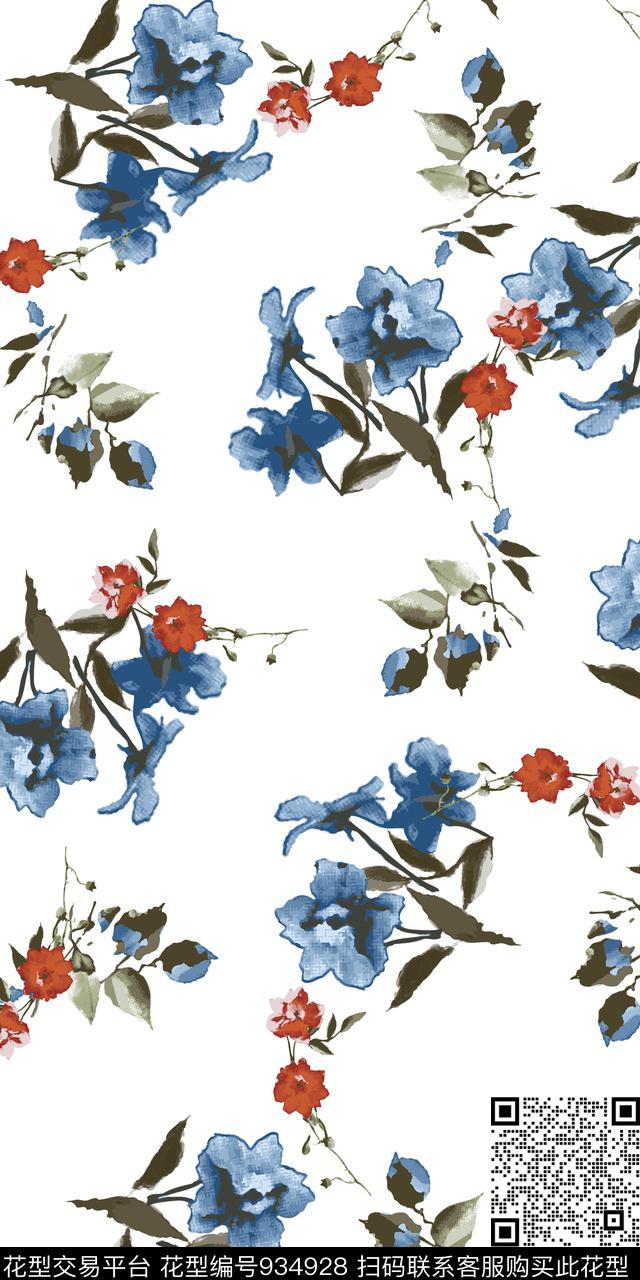 数码华亿平台小碎花花卉数码印花华亿平台下载（图片编号: 934928） - 瓦栏（Walan）