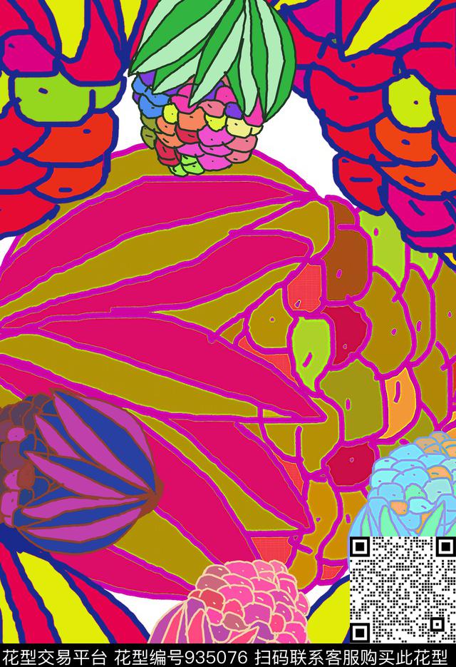 绘画抽象创意数码印花华亿平台下载（图片编号: 935076） - 瓦栏（Walan）