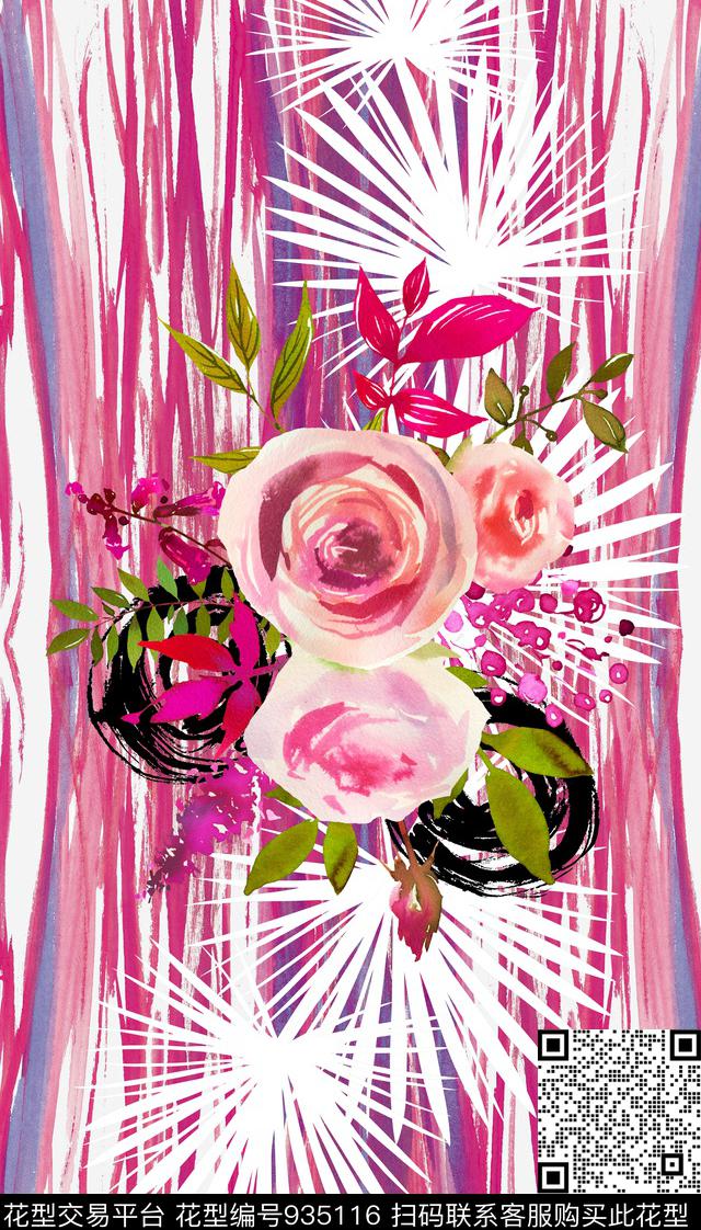 肌理几何长巾数码印花华亿平台下载（图片编号: 935116） - 瓦栏（Walan）