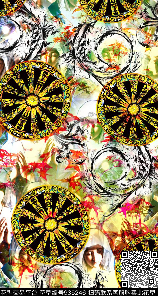 数码华亿平台花卉民族风数码印花华亿平台下载（图片编号: 935246） - 瓦栏（Walan）