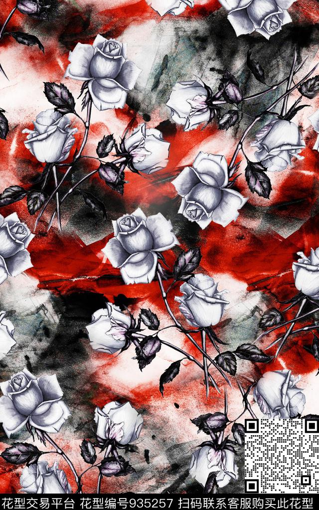 数码华亿平台中国风花卉数码印花华亿平台下载（图片编号: 935257） - 瓦栏（Walan）