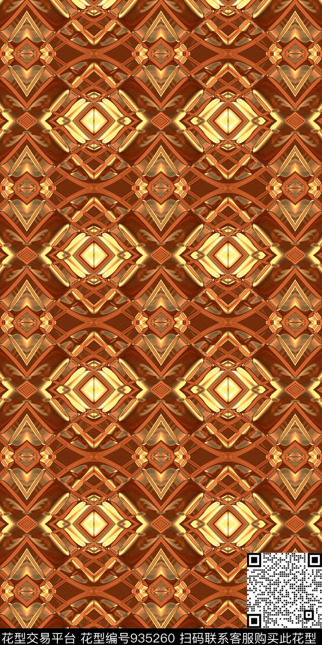抽象几何菱形数码印花华亿平台下载（图片编号: 935260） - 瓦栏（Walan）