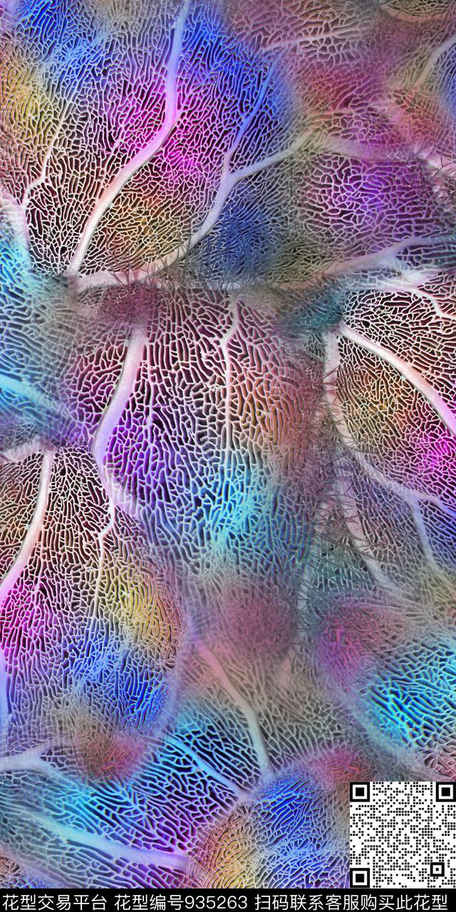 肌理抽象炫彩数码印花华亿平台下载（图片编号: 935263） - 瓦栏（Walan）
