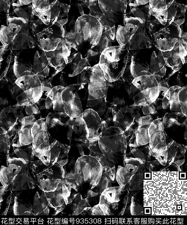 肌理满版散花拔印传统印花华亿平台下载（图片编号: 935308） - 瓦栏（Walan）