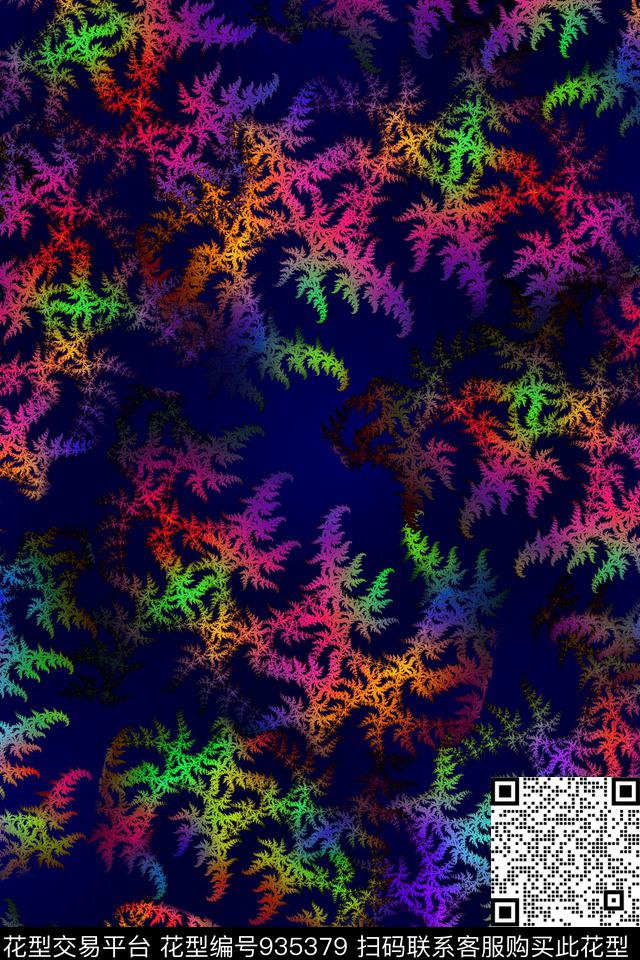 抽象花卉分型艺术数码印花华亿平台下载（图片编号: 935379） - 瓦栏（Walan）