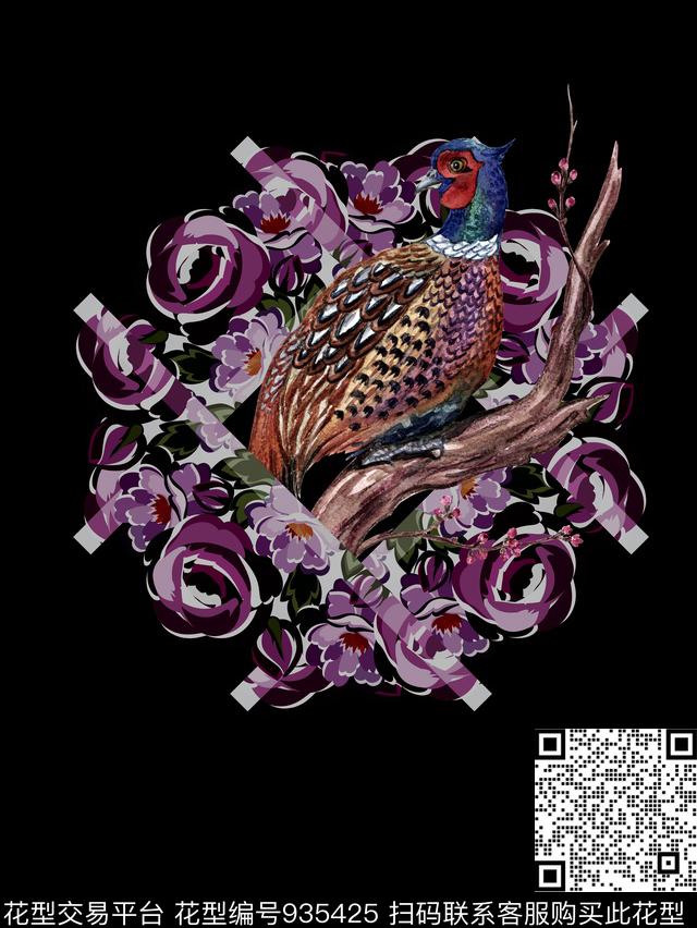 男装花卉动物数码印花华亿平台下载（图片编号: 935425） - 瓦栏（Walan）