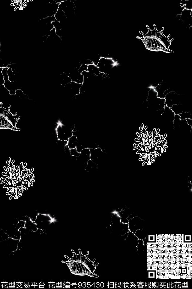 线条闪电动物数码印花华亿平台下载（图片编号: 935430） - 瓦栏（Walan）