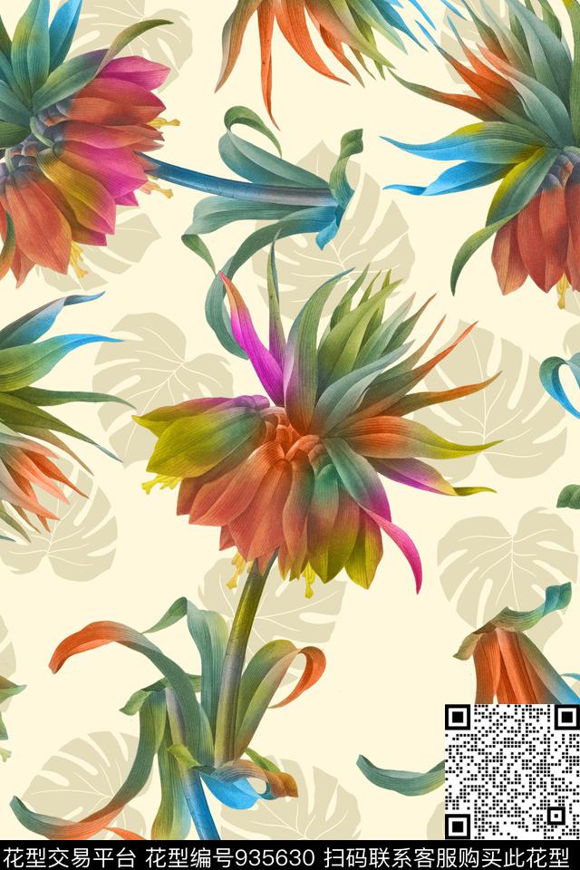 炫彩热带华亿平台大牌风数码印花华亿平台下载（图片编号: 935630） - 瓦栏（Walan）