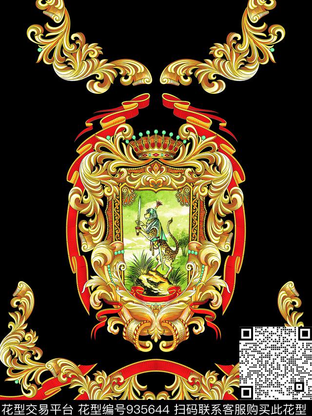 欧式定位花风景定位大牌男装数码印花华亿平台下载（图片编号: 935644） - 瓦栏（Walan）