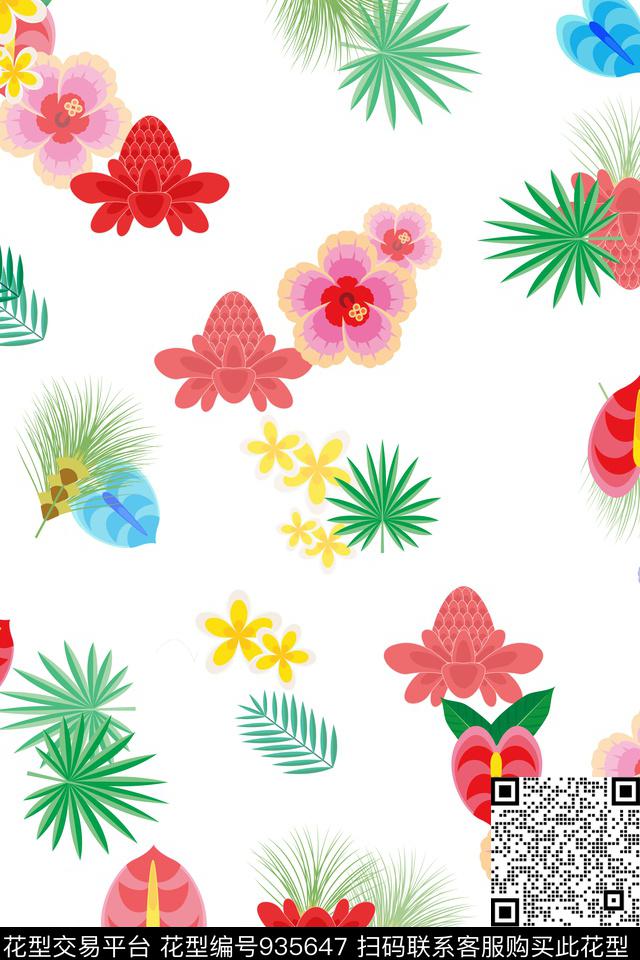 休闲花卉男女装衬衣数码印花华亿平台下载（图片编号: 935647） - 瓦栏（Walan）