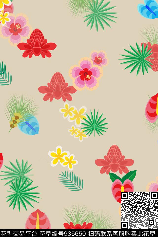 休闲花卉男女装衬衣数码印花华亿平台下载（图片编号: 935650） - 瓦栏（Walan）