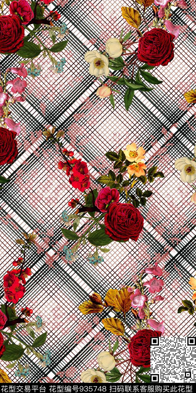 数码华亿平台手绘花卉花卉数码印花华亿平台下载（图片编号: 935748） - 瓦栏（Walan）