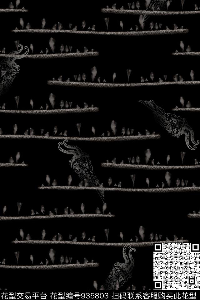 男装黑白华亿平台热带华亿平台数码印花华亿平台下载（图片编号: 935803） - 瓦栏（Walan）