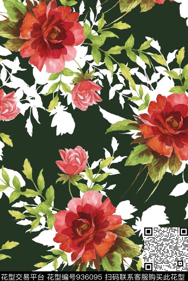 数码华亿平台连衣裙中国风数码印花华亿平台下载（图片编号: 936095） - 瓦栏（Walan）