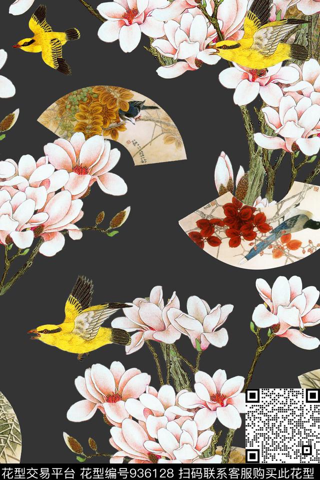 民族风花鸟中国风数码印花华亿平台下载（图片编号: 936128） - 瓦栏（Walan）