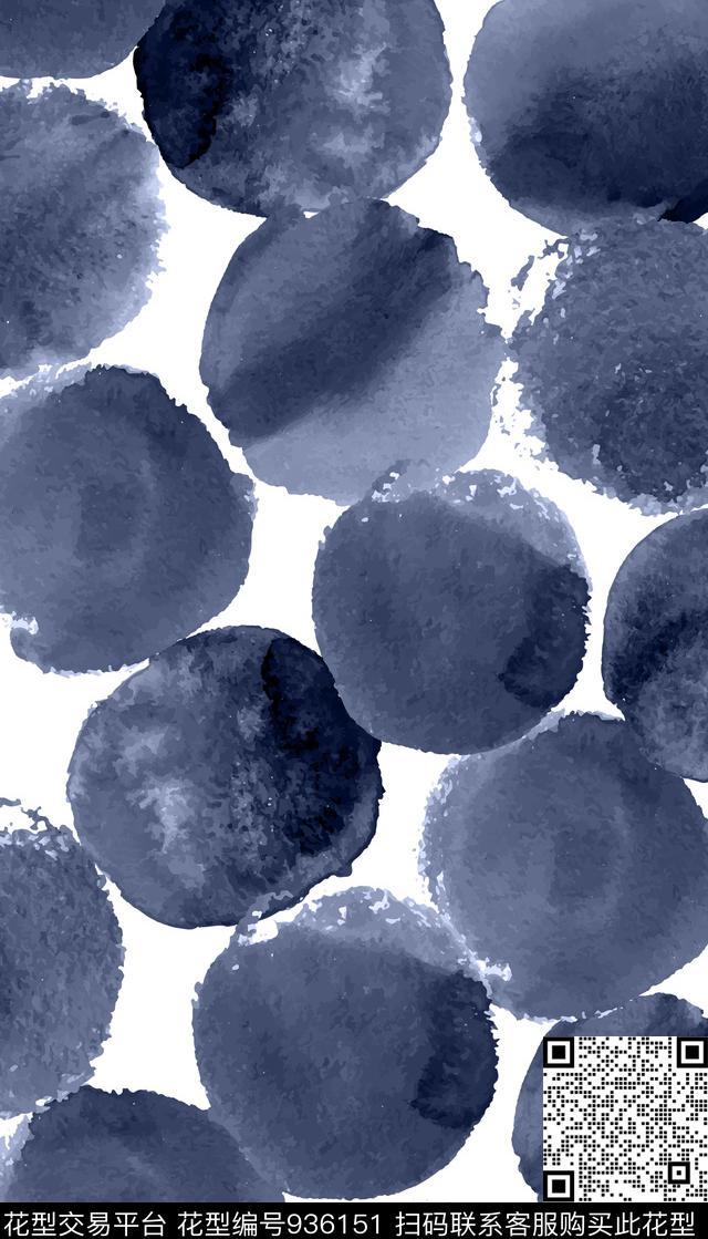 几何定位水墨风波点数码印花华亿平台下载（图片编号: 936151） - 瓦栏（Walan）