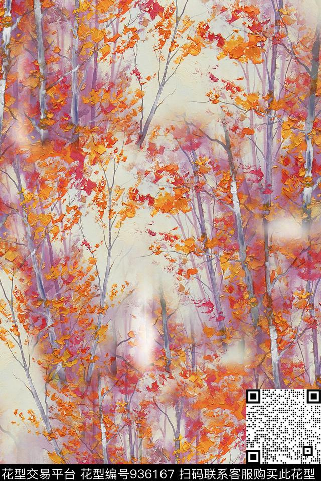 植物肌理女装数码印花华亿平台下载（图片编号: 936167） - 瓦栏（Walan）