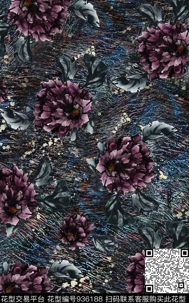 数码华亿平台花卉民族风数码印花华亿平台下载（图片编号: 936188） - 瓦栏（Walan）