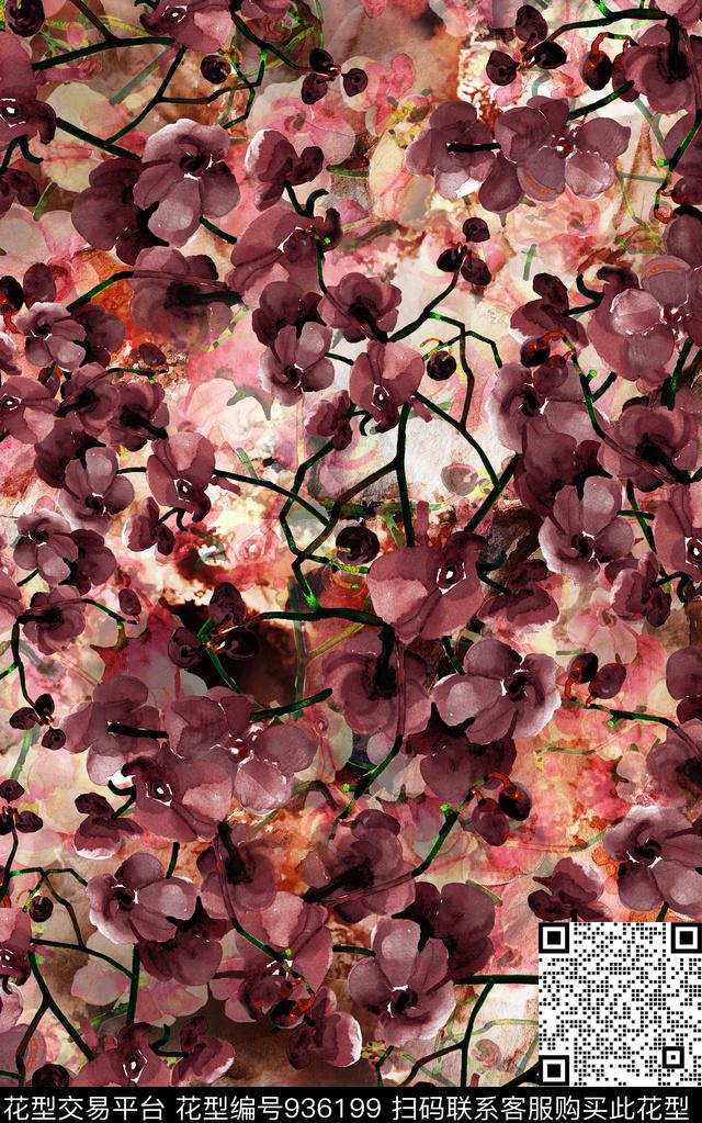 数码华亿平台花卉民族风数码印花华亿平台下载（图片编号: 936199） - 瓦栏（Walan）
