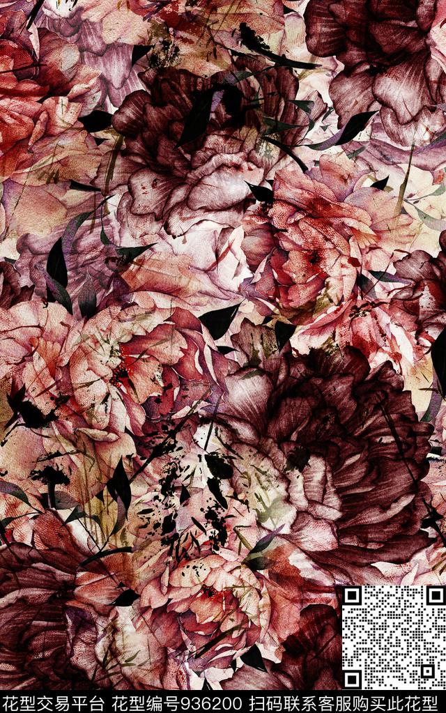 花卉民族风几何数码印花华亿平台下载（图片编号: 936200） - 瓦栏（Walan）