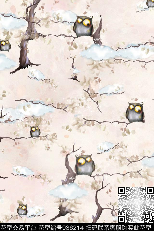 女装绿植树叶童装床品数码印花华亿平台下载（图片编号: 936214） - 瓦栏（Walan）