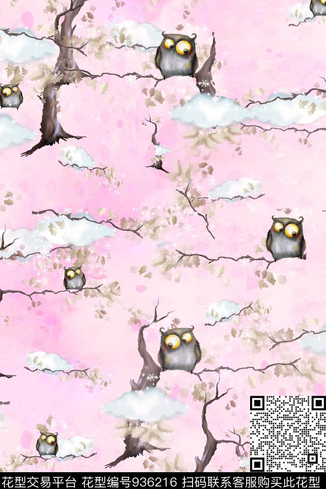 女装绿植树叶童装床品数码印花华亿平台下载（图片编号: 936216） - 瓦栏（Walan）