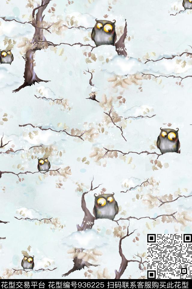 女装绿植树叶童装床品数码印花华亿平台下载（图片编号: 936225） - 瓦栏（Walan）