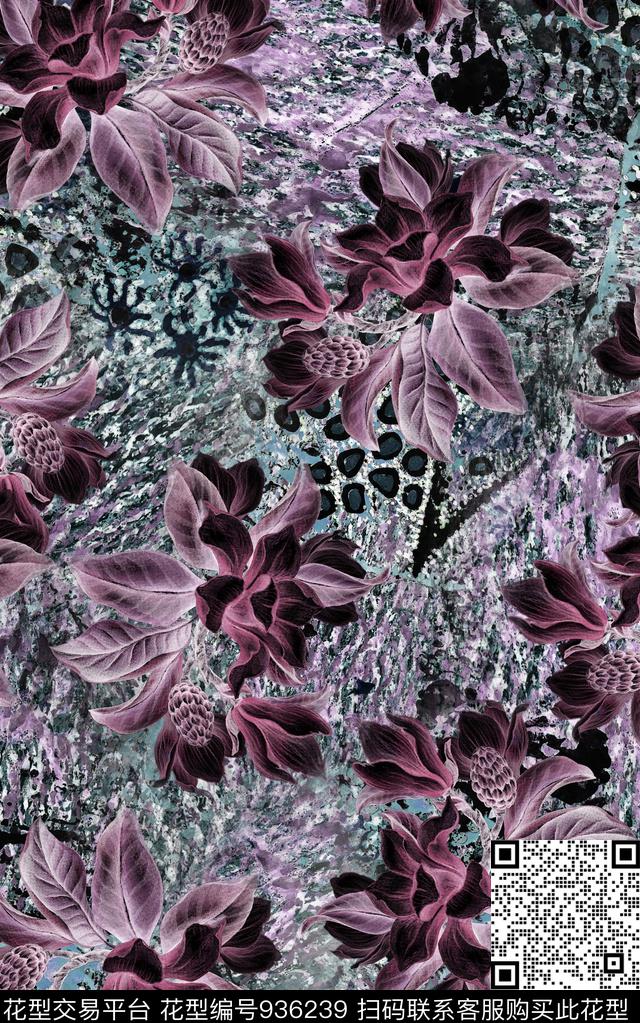 数码华亿平台花卉民族风数码印花华亿平台下载（图片编号: 936239） - 瓦栏（Walan）