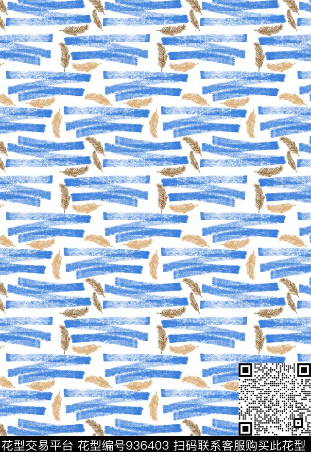 雪纺羽毛几何数码印花华亿平台下载（图片编号: 936403） - 瓦栏（Walan）