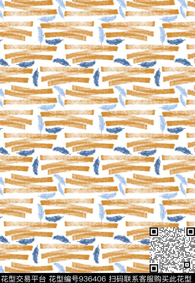 雪纺羽毛几何数码印花华亿平台下载（图片编号: 936406） - 瓦栏（Walan）