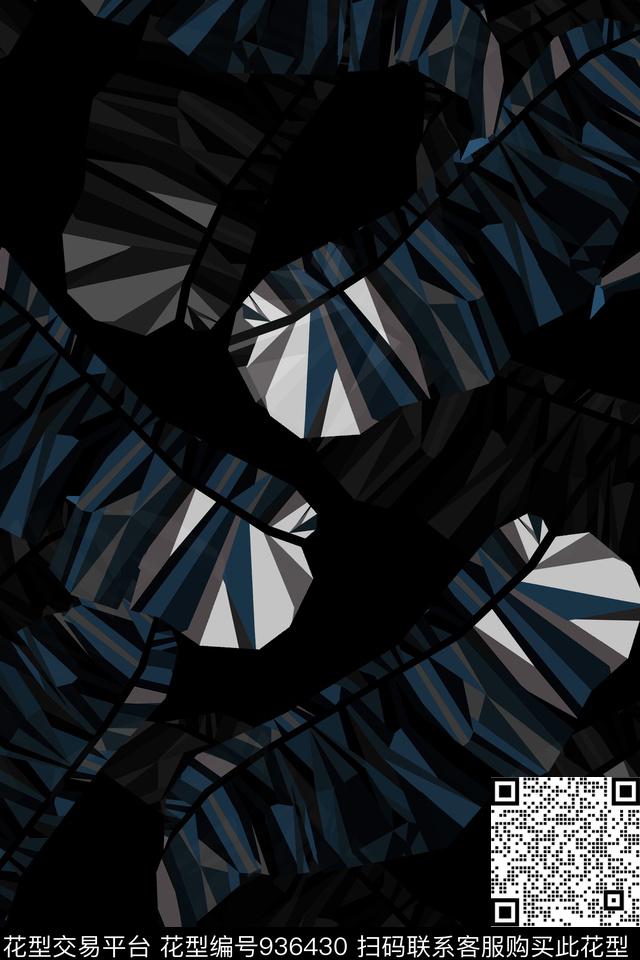 羽毛几何男装棕榈树数码印花华亿平台下载（图片编号: 936430） - 瓦栏（Walan）