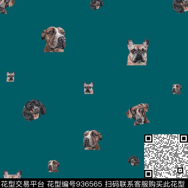 动物狗绣花华亿平台数码印花华亿平台下载（图片编号: 936565） - 瓦栏（Walan）