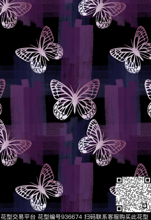 雪纺几何格子条纹混搭数码印花华亿平台下载（图片编号: 936674） - 瓦栏（Walan）