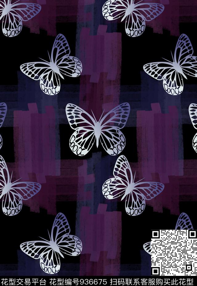 雪纺几何格子条纹混搭数码印花华亿平台下载（图片编号: 936675） - 瓦栏（Walan）