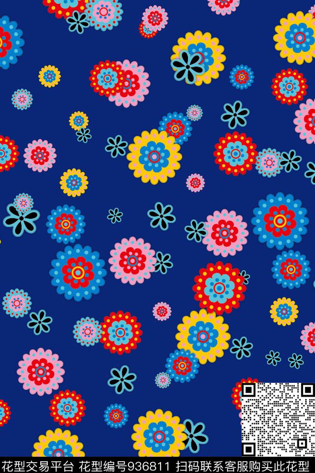 卡通女装几何数码印花华亿平台下载（图片编号: 936811） - 瓦栏（Walan）