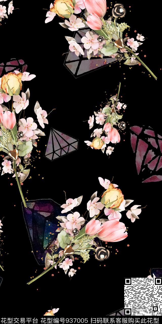 数码华亿平台花卉民族风数码印花华亿平台下载（图片编号: 937005） - 瓦栏（Walan）