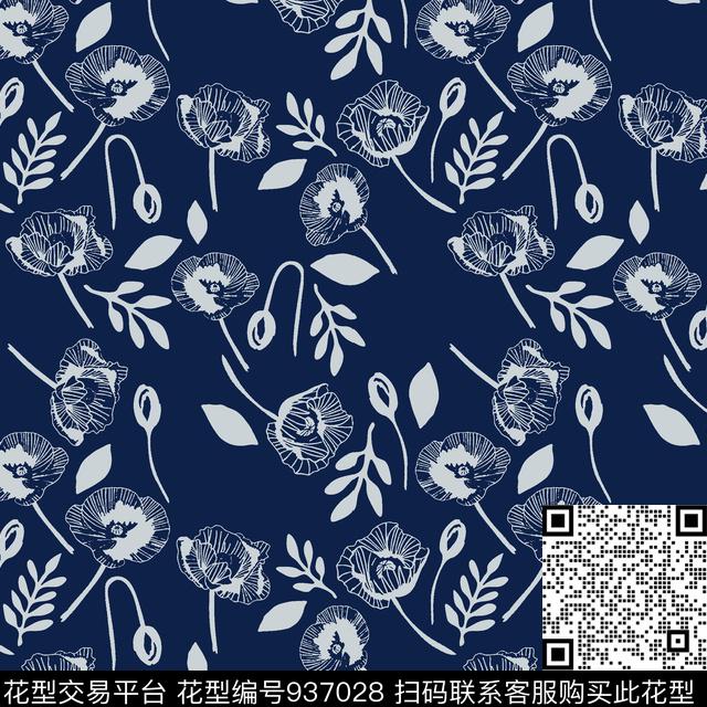 花卉女装大牌风传统印花华亿平台下载（图片编号: 937028） - 瓦栏（Walan）