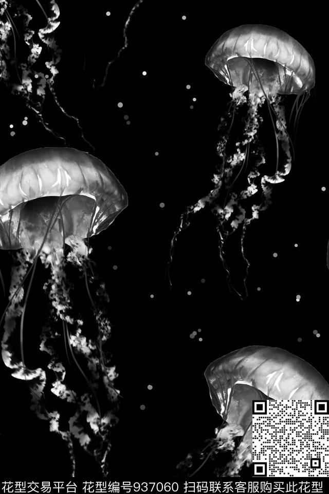 抽象男装黑白华亿平台传统印花华亿平台下载（图片编号: 937060） - 瓦栏（Walan）