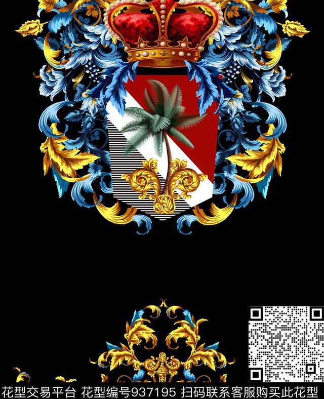 男装绣花定位花大牌风数码印花华亿平台下载（图片编号: 937195） - 瓦栏（Walan）