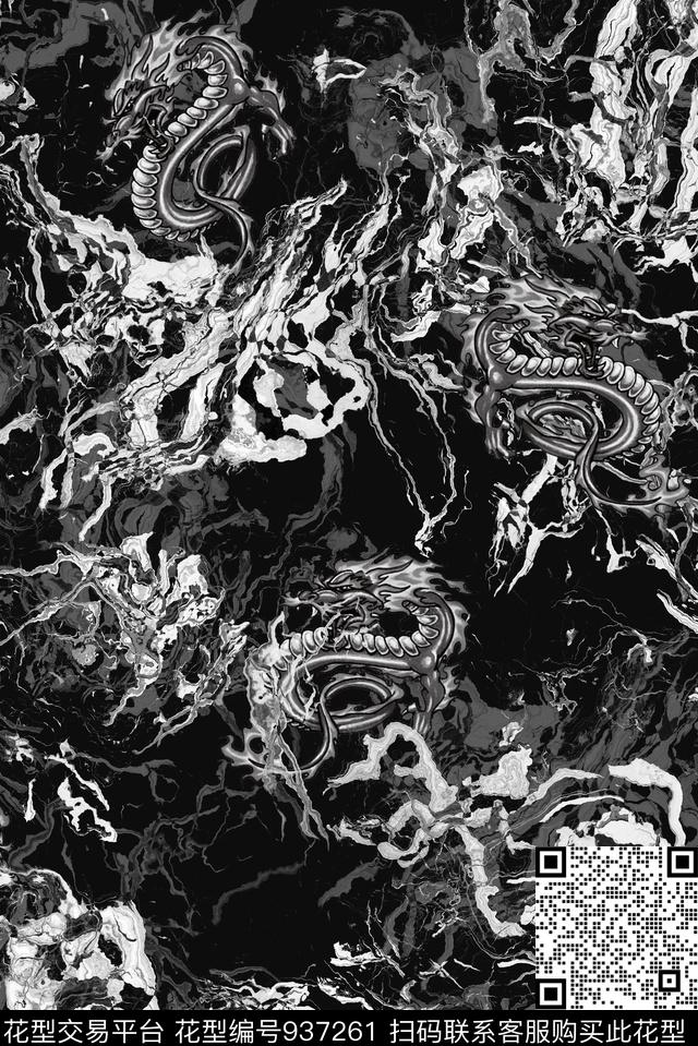 龙肌理男装数码印花华亿平台下载（图片编号: 937261） - 瓦栏（Walan）