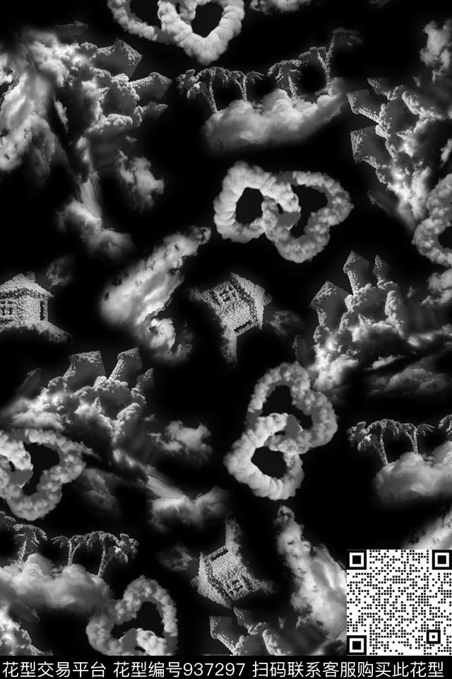 爱心房屋拔印数码印花华亿平台下载（图片编号: 937297） - 瓦栏（Walan）