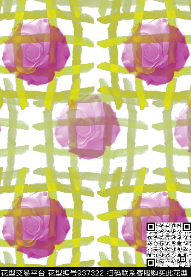 雪纺几何风格化花卉数码印花华亿平台下载（图片编号: 937322） - 瓦栏（Walan）