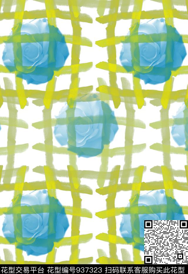 雪纺几何风格化花卉数码印花华亿平台下载（图片编号: 937323） - 瓦栏（Walan）