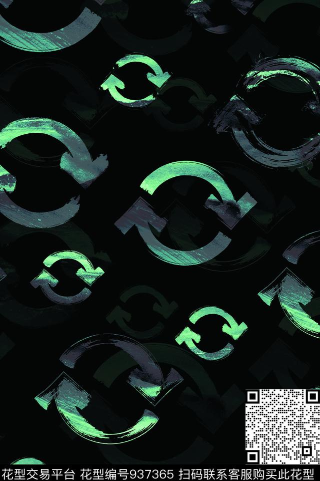 肌理几何炫彩海洋数码印花华亿平台下载（图片编号: 937365） - 瓦栏（Walan）