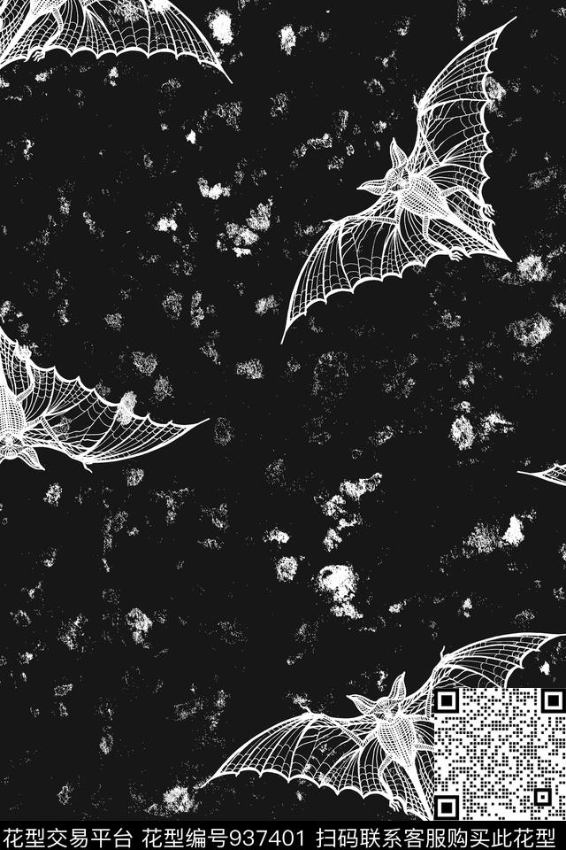 肌理抽象黑白华亿平台传统印花华亿平台下载（图片编号: 937401） - 瓦栏（Walan）