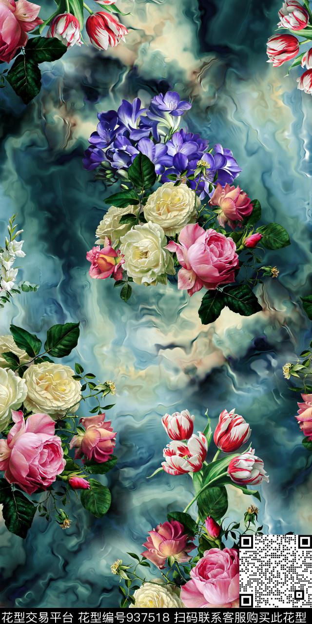 数码华亿平台抽象拔印数码印花华亿平台下载（图片编号: 937518） - 瓦栏（Walan）