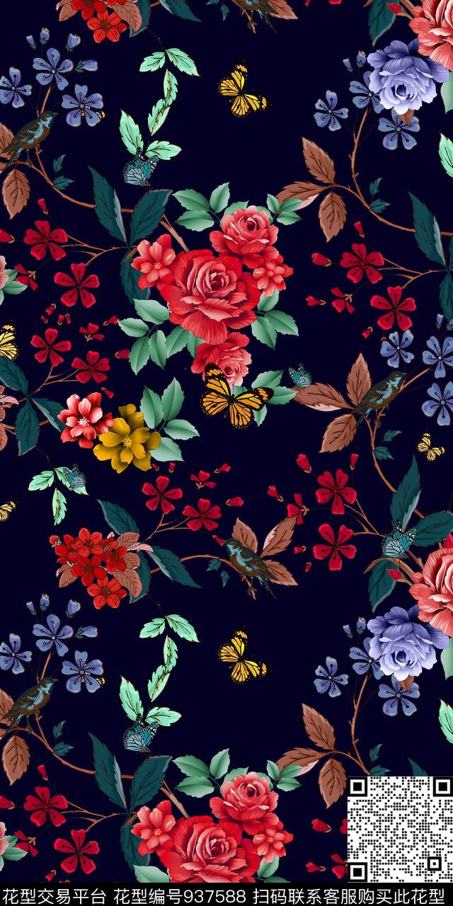 植物小碎花花卉数码印花华亿平台下载（图片编号: 937588） - 瓦栏（Walan）